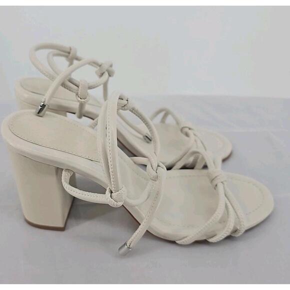 SCHUTZ Shoes - Schutz Women's Kate High‎ Block Sandals $128 - US Size 7.5 - White Pearl - 1124